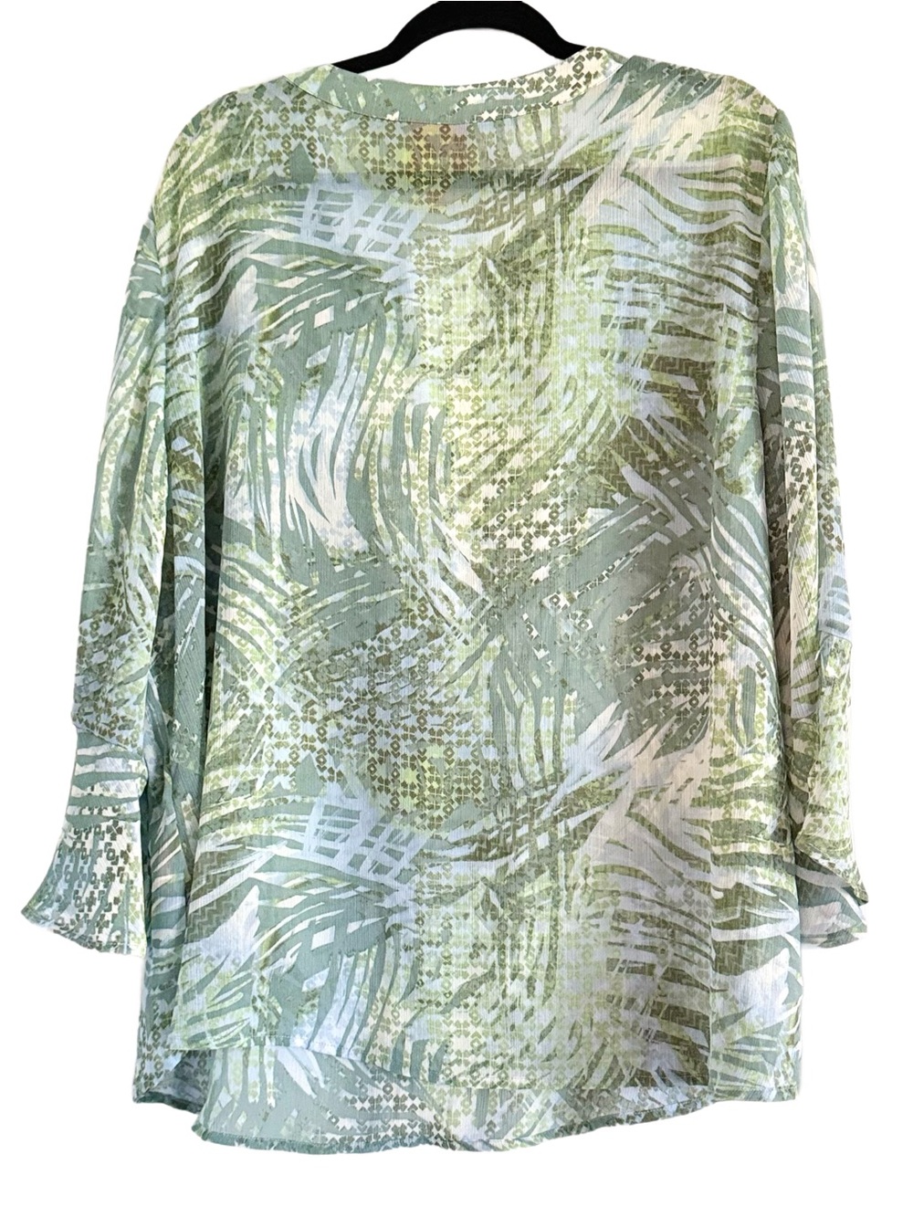 hearts of palm Green Palm-Print Tunic Top 2X - Picture 2 of 8